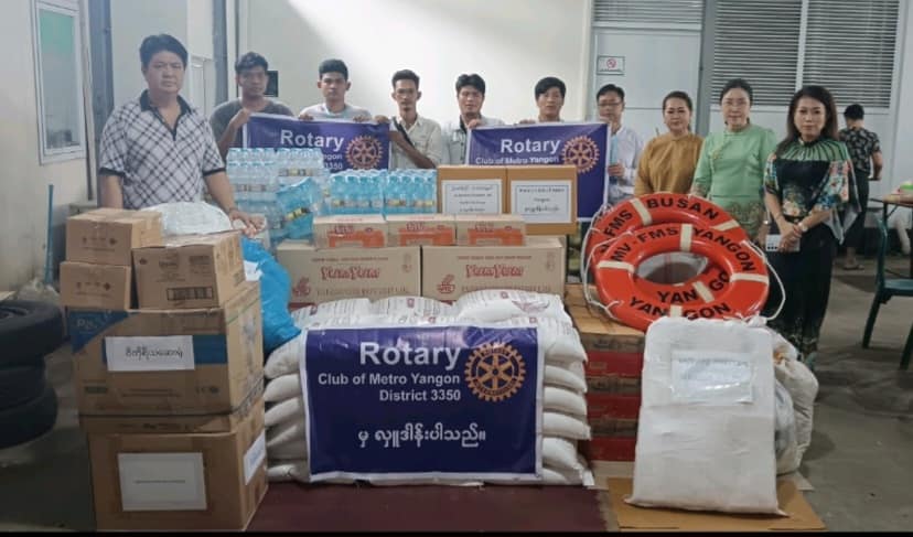 Rotary Club of Metro Yangon made a donation to support flood-affected communities.