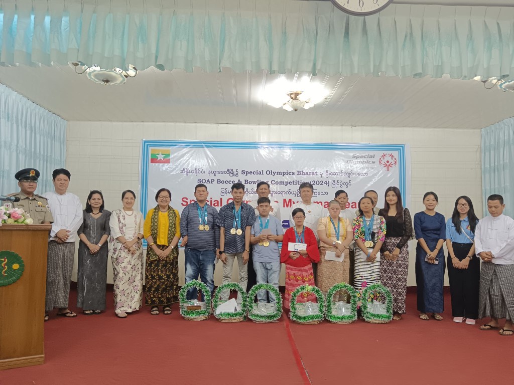 A recognition ceremony was held to honor the Special Olympics Myanmar Team, who proudly represented Myanmar at the SOAP Bocce & Bowling Competition 2024, organized by Special Olympics Bharat in New Delhi, India.