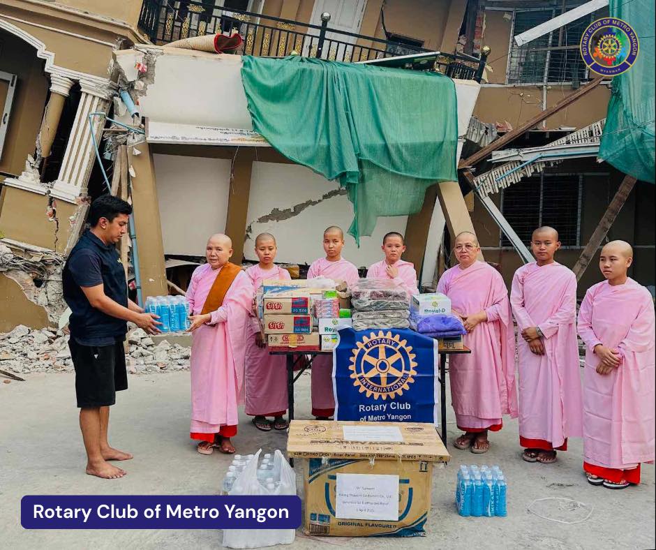 Rotary Club of Metro Yangon (RCMY) Provides Aid to Earthquake Victims Sagaing Region, [3rd April 2025]