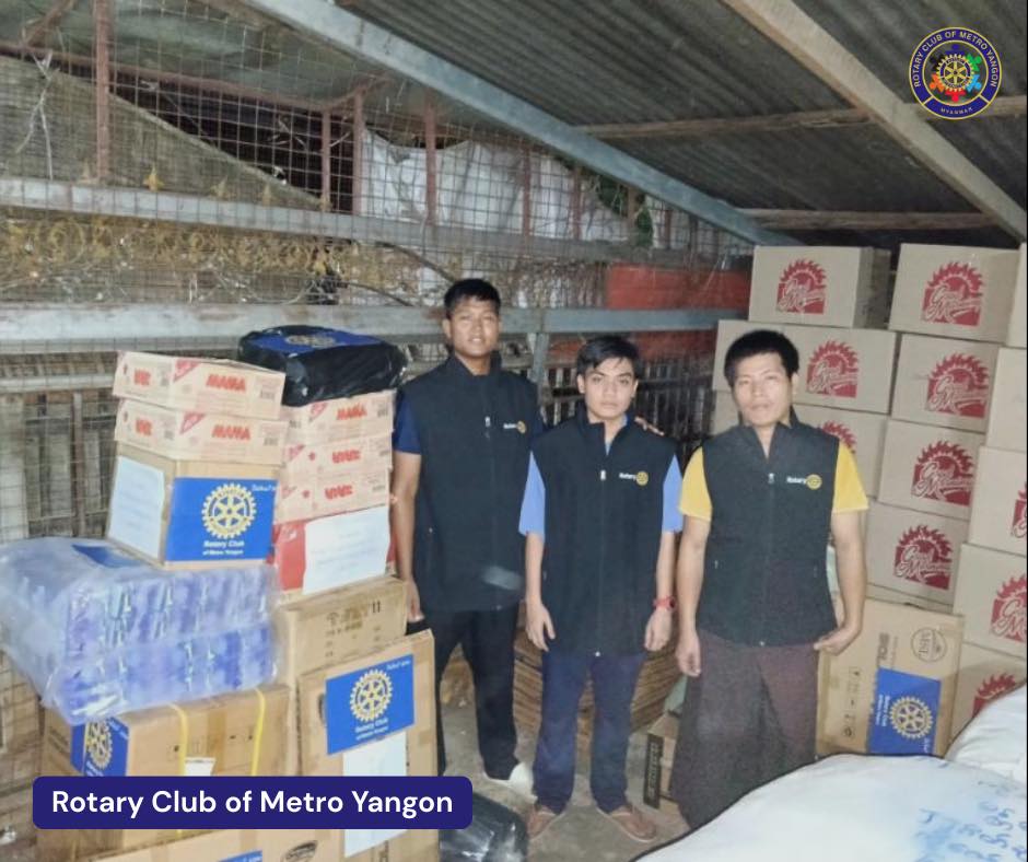 Rotary Club of Metro Yangon (RCMY) Donates Emergency Relief Supplies to Pearl Myothit Fire Brigade